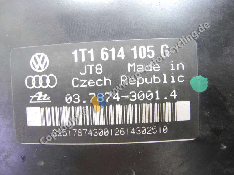 VW Caddy 2K Bj.2004 original Bremskraftverstärker 1T1614105G ATE 03787430014